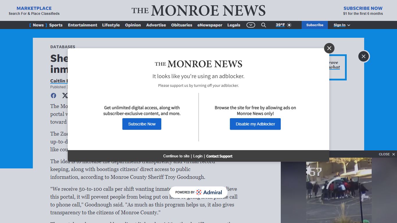 Sheriff's office launches new online inmate portal - Monroe News
